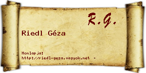 Riedl Géza névjegykártya